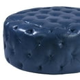 thumbnail image 2 of Armen Living Victoria Ottoman in Blue Bonded Leather and Black Wood Finish, 2 of 2