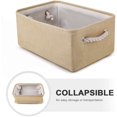 thumbnail image 2 of Foldable Storage Boxes, Large Fabric Baskets, Set of 3 (Beige, Medium), 2 of 5