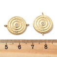 thumbnail image 3 of 3 pc PVD Vacuum Plating 304 Stainless Steel Flat Round Vortex Connector Charms with Rhinestone Real 18K Gold Plated 20x15.5x1.5mm Hole: 1.2mm, 3 of 3