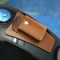 thumbnail image 6 of Vintage Leather Motorcycle Tank Bag with Retro Game Stickers - Durable Oil Storage Pouch for Harley Cruiser Scooter - 8.07x5.51x1.57 Inches Black/Brown Document Holder for Moped Accessories, 6 of 9