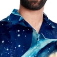 thumbnail image 5 of Starry Shark Men's Short Sleeve Casual Printed Button Down Beach Shirt Summer Unisex Top, 5 of 6