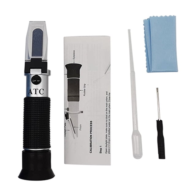 2 In 1 Beer Wort Refractometer,0-32% Tester Meter Specific Gravity 1.000-1.120 Hydrometer Tester Before Brewing ,Clear Data