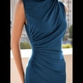 thumbnail image 3 of Vestido Ajustado Fruncido para Mujer Azul L, 3 of 7