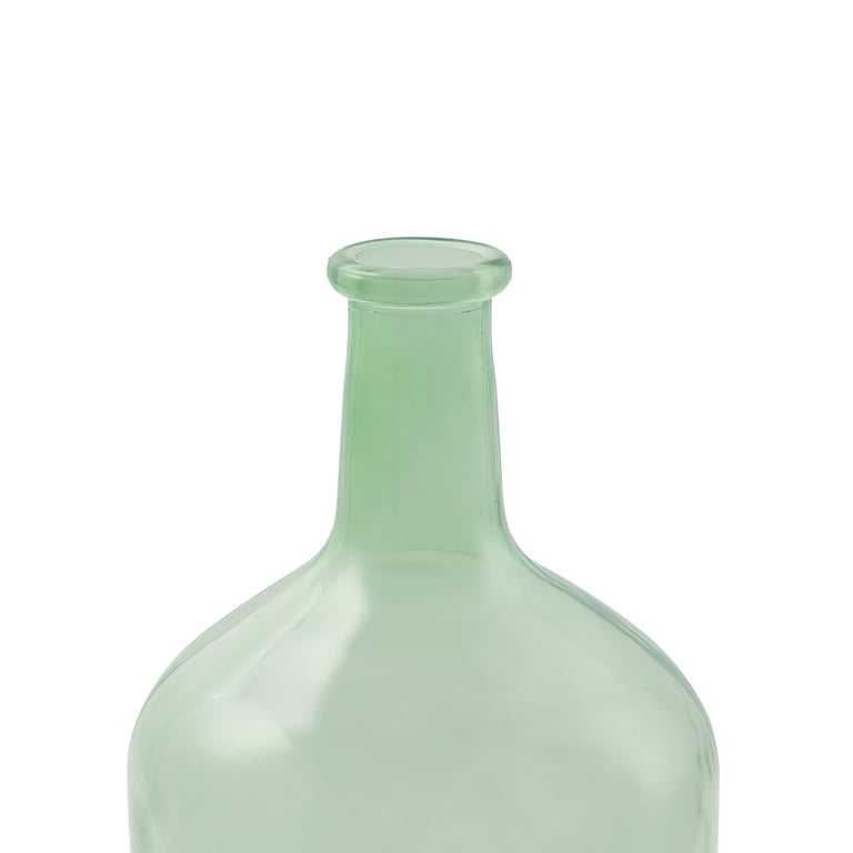 Home Decor Collection 12" Tinted Glass Bottleneck Vase, Green photo 5