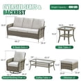thumbnail image 6 of Sunmthink 7-Piece Patio Furniture Set, High Back Swivel Rocker Chairs with Thick Cushions, Wicker Rattan Outdoor Sectional Sofa with Coffee Table & Ottoman, Gray, 6 of 7