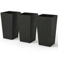 thumbnail image 1 of Outsunny Set of 3 Tall Planters, Indoor and Outdoor Flower Pot Set, Black, 1 of 10