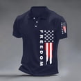 thumbnail image 3 of Men's USA 250th Anniversary Freedom Flag Polo Shirt Patriotic American 250 Merchandise Casual Short Sleeve, 3 of 5