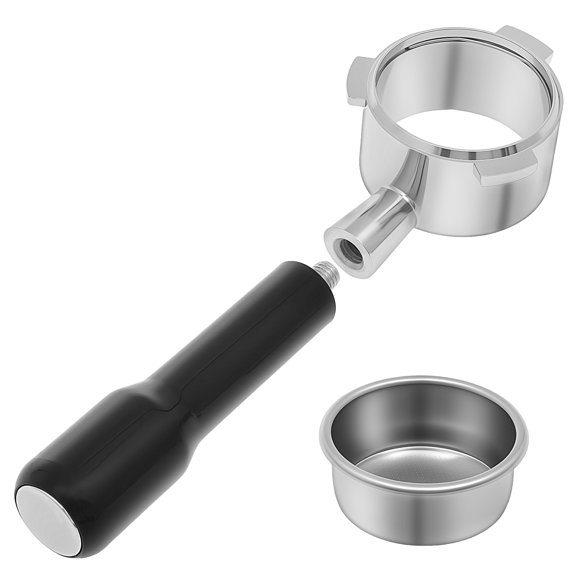 Grusce Bottomless Portafilter with Filter Basket, Stainless Steel Espresso Portafilter with Plastic Handle for Professional Barista Beginner
