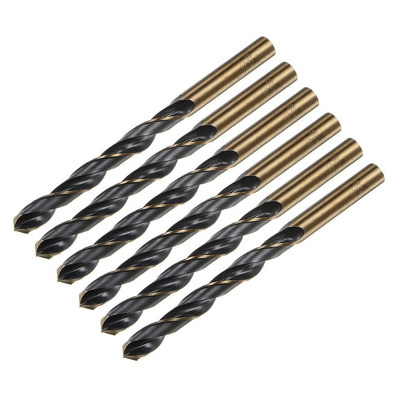Uxcell 6 Packs 8.5mm Black Nitride & Gold Titanium Coated High Speed Steel (HSS) 4341 Twist Drill Bits