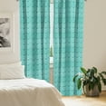 thumbnail image 2 of Ambesonne Waves Window Curtains, Ocean Curves Stripes Sea Art, Each 28" W x 63" L, Turquoise and White, 2 of 4