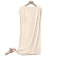 thumbnail image 2 of Swuxness Women's Plus Size Nightdress, Women's Nightgowns, Women's Thin Chest Pads Calf Length Home Sleeveless Soft Comfortable Breathable Nightgowns for Women Yellow, M, 2 of 5