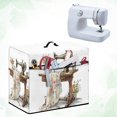 thumbnail image 4 of HELLHERO Sewing Machine Protector Cover 17.7x8.6x12.5 Inch Pockets for Extra Accessories Portable Lightweight, Vintage Sewing Cover, 4 of 8