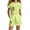 00-Green662, variant on Hienoo Girls Outfits Dandelion Print Cotton Short Sleeve T-Shirt Shorts Set, Sizes 3-14