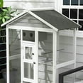 thumbnail image 4 of Barara King Bird Cage, Bird Habitat Small Animal Travel Cage,64.5" Wooden Bird Cage Aviary, Flight Cage with 4 Perches, Nest and Slide-Out Tray, Gray, 4 of 11