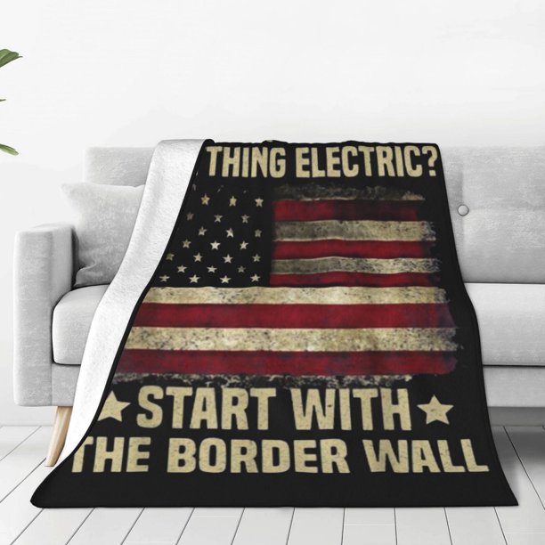 ¿Quieres que todo lo eléctrico comience con la manta de vellón de pared fronteriza? Manta de tiro súper suave y acogedora, manta de franela ligera y cómoda, mantas de felpa cálidas para sofá, sofá,