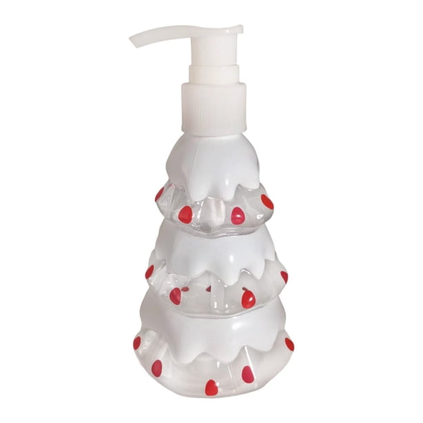 Dispensador de jabón navideño, recargable, para encimera, con bomba para jabón de platos Árbol