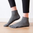 thumbnail image 3 of Calcetines de yoga de cinco dedos, calcetines de baile con todo incluido, calcetines deportivos de cinco dedos de algodón peinado para Pilates y fitness, 3 of 6