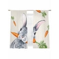 thumbnail image 2 of Sheer Curtain Panels Easter Bunny Rod Pocket Voile Window Curtains Rabbit Carrot Spring Window Treatments Ligh Filtering Privacy Curtain Drapes for Bedroom Living Room 2 Panel Set 63 Inch Length, 2 of 9