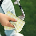 thumbnail image 4 of Golf Towels for Golf Bags For Men Women - Lemon Yellow Checkboard 24x16in Absorbent Quick Drying Golf Towel for Cleaning Golf Ball Club Golf Bag Accessories with Carabiner, 4 of 8