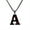 Black A, variant on Women's Men's Stainless Steel A-Z Initial Alphabet Letter Baseball Pendant Titanium Athlete Necklace Silver M