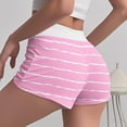 thumbnail image 6 of Tnhcen Women's Striped Sleep Shorts High Waist with Button Detail Stretchy Elastic Band Slim Fit Pajama Bottoms S-2XL, 6 of 6