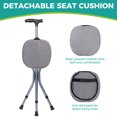 thumbnail image 4 of Lefeke Folding Cane with Seat, Portable Adjustable Walking Cane with Padding Cushion ,Cane Seat for Seniors with LED Light, Sturdy Crutches Stool, Supports up to 330 lbs(Grey Pad), 4 of 8