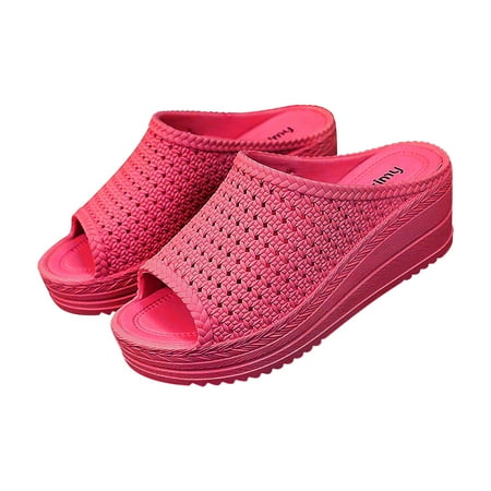 

ZHAGHMIN Womens Wedge Platform Sandals Women S Summer Thick Bottom Slope Heel Comfortable Hollow Sandals Mesh Outer Wear Muffin Bottom Beach Shoes Slipper Socks For Women Grippers Cute Slippers Wome