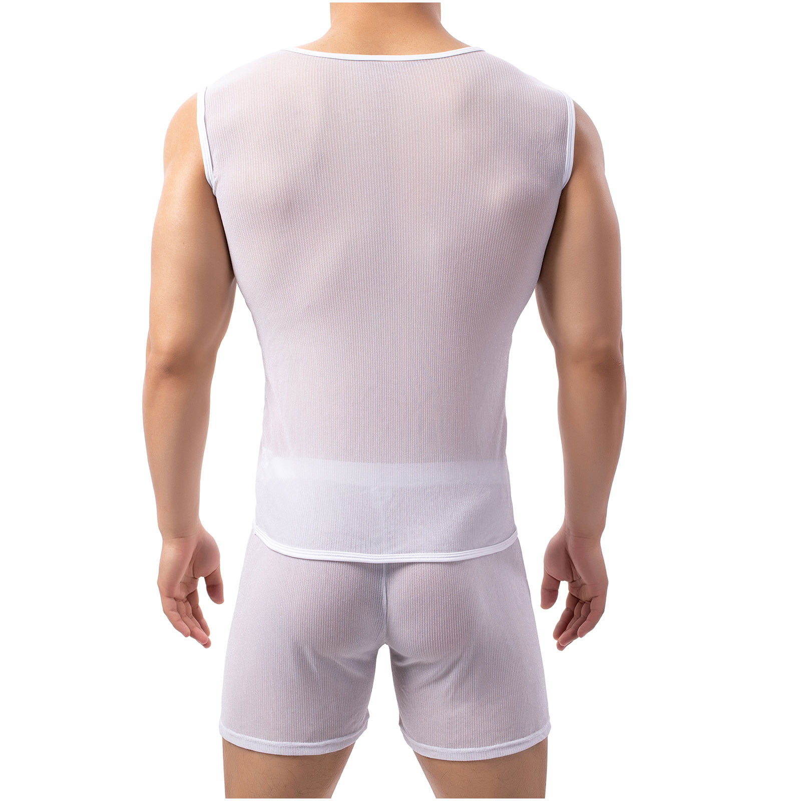 Simplmasygenix Mens Summer Clearance Althleisure Sleeveless Tank Top Men  Casual Round Neck Short Sleeve Round Neck Pullover Underwear Perspective