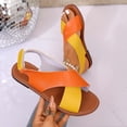 thumbnail image 4 of DIVVce Color Block Cross Strap Sandals For Women Open Toe Comfortable Casual Summer Footwear, 4 of 8