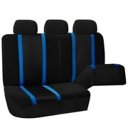 FH Group Blue and Black Airbag Compatible and Split Bench Sports 7 Seaters Car Van Seat Cover, Full Set