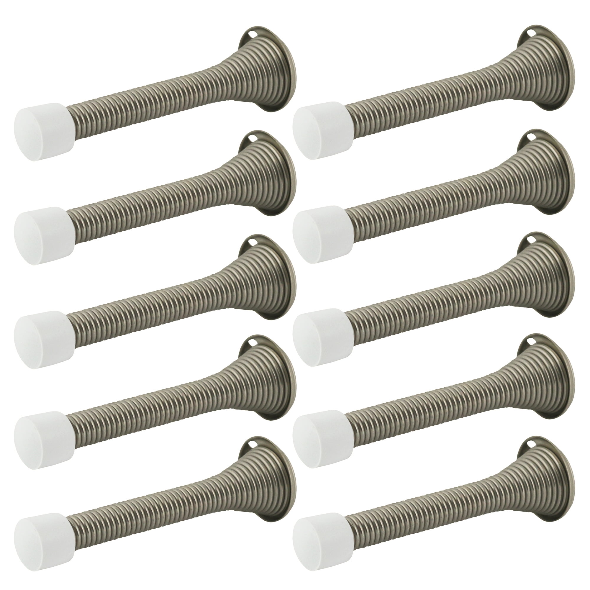 BCP 5pcs 3-1/8 inches Brushed Nickel Flexi Spring Door Stopper