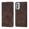 thumbnail image 2 of Feishell for Samsung Galaxy A53 5G 6.5 inch Wallet Case with Wrist Strap,Flip Cover with Embossed Pattern PU Leather Kickstand Credit Card Slots Magnetic Clasp Folio Purse Phone Case,Brown, 2 of 7