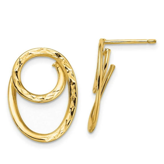 Primal Gold 14 Karat Yellow Gold Diamond-cut Post Dangle Earrings