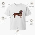 thumbnail image 5 of Dachshund Graphic T-Shirt, Retro Dog Lover Unisex Cotton Blend Tee, 5 of 9