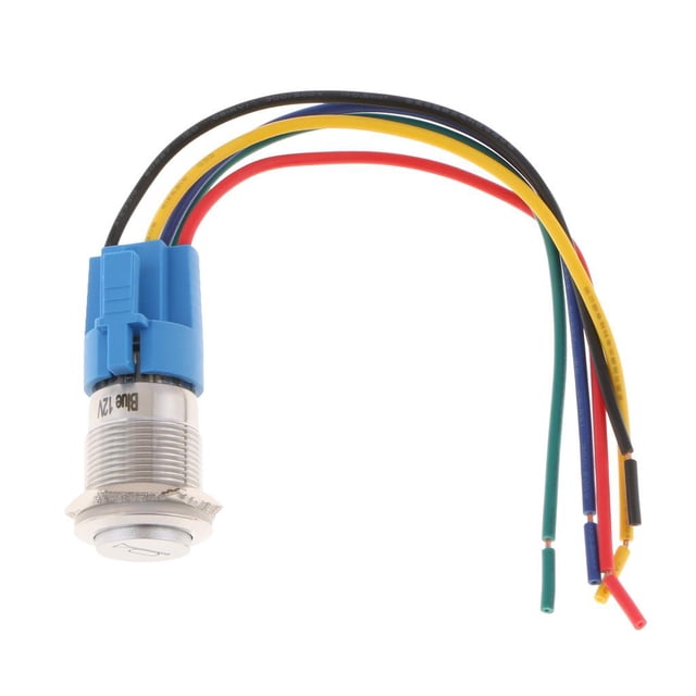 Interruptor de Botón de Cuerno Momentáneo Yotijar LED de 19 Mm Azul