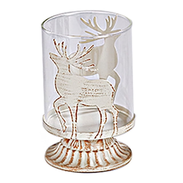 Elegantes adornos navideños de candelabro de hierro hueco: decoración navideña perfecta, una