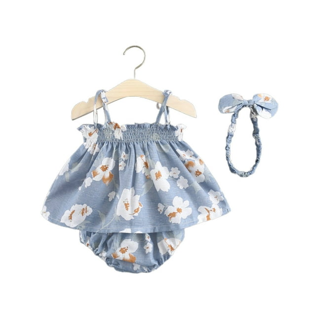 Mistaha 2019 Nouvelle Robe d'Été Princesse Coréenne Jupe Bébé Ensemble Robe Fille une Génération Bleu