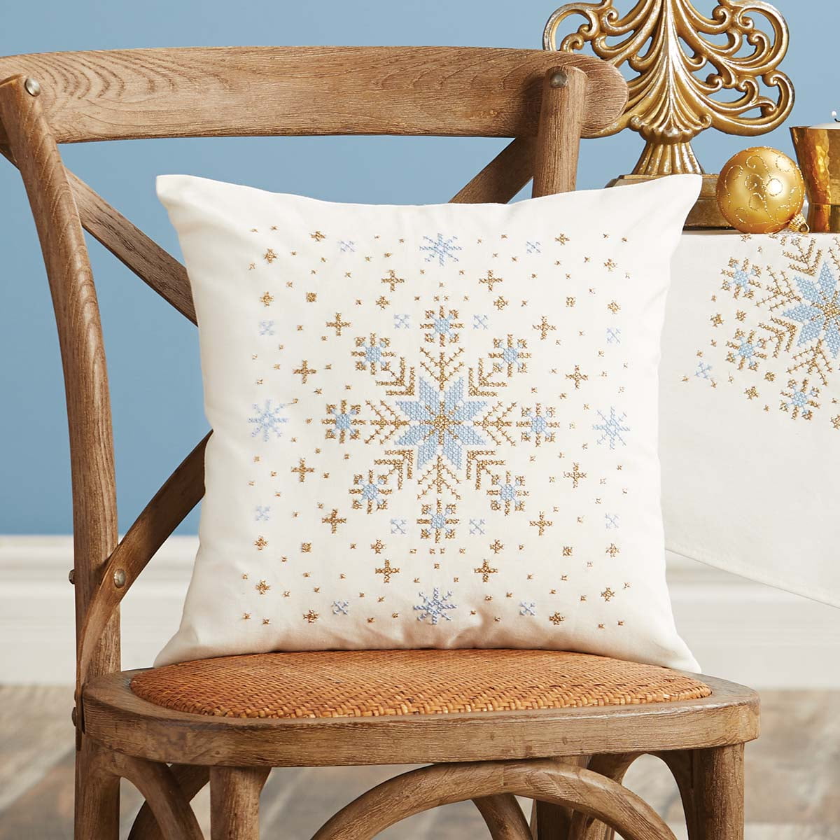 Herrschners® Winter Morning Pillow Cover Stamped CrossStitch Kit