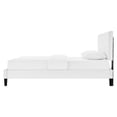 thumbnail image 5 of Platform Bed Frame, Full Size, White, Velvet, Modern Contemporary, Bedroom Master Guest Suite Room, 5 of 10