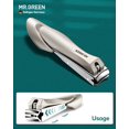 thumbnail image 2 of SHIQI-Nail Clippers, 3PCS Nail Clipper Set with Anti Splash Fingernail Clipper,Ear Pick,Glass Nail File,Professional Nail Clippers for Men and Women, Stainless Steel Nail Cutter with Leather Case, 2 of 4
