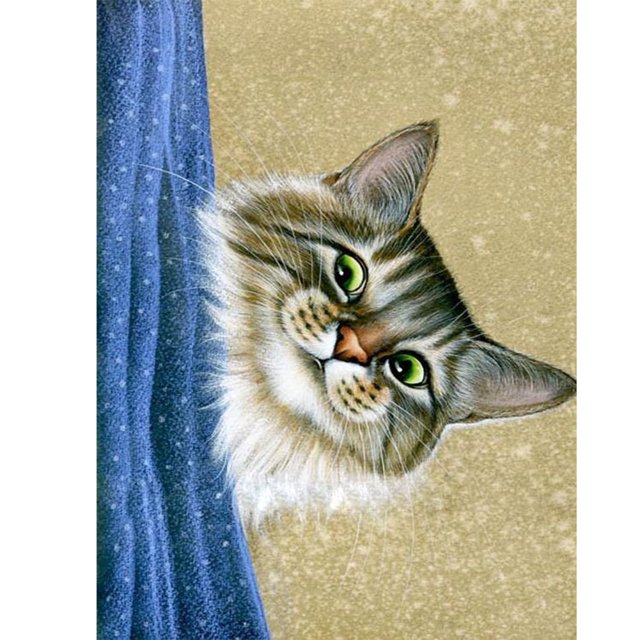 Diamante pintura gato completo redondo taladro imagen de diamantes de imitación DIY dibujo Kit Tmvgtek decoración de arte en el hogar