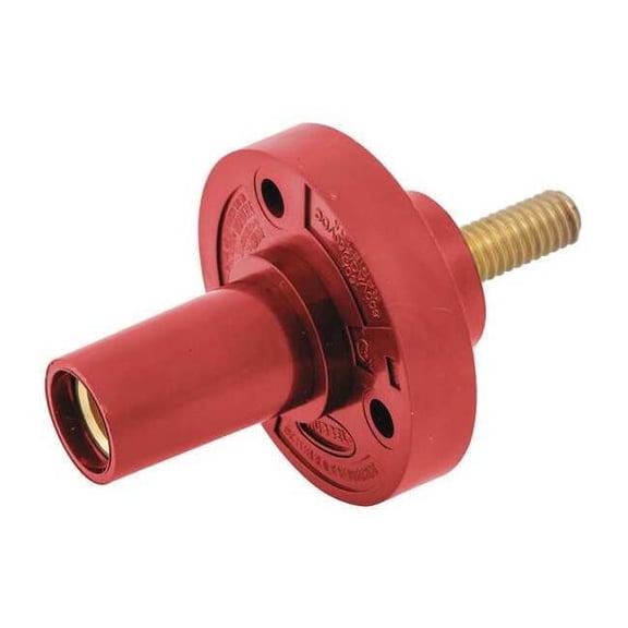 Hubbell Wiring Device-Kellems Receptacle, Stud, Red, Taper Nose HBL15FRSR