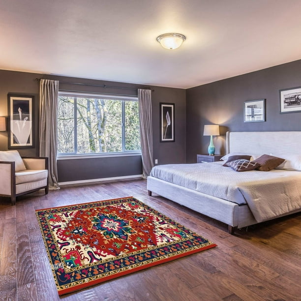 LaModaHome Non-Slip Rug Vintage Turkish Rug Washable Mat Child