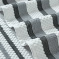 thumbnail image 3 of BenJara Nyx 6pc Soft Cotton Towel Set, Striped, White, Dark Gray By The Urban Port, 3 of 4