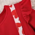 thumbnail image 3 of WAVSUF Girls Long Sleeve Dress Heart Printed Round Neck A Line Fall Princess Mini Dress Red 4, 3 of 10