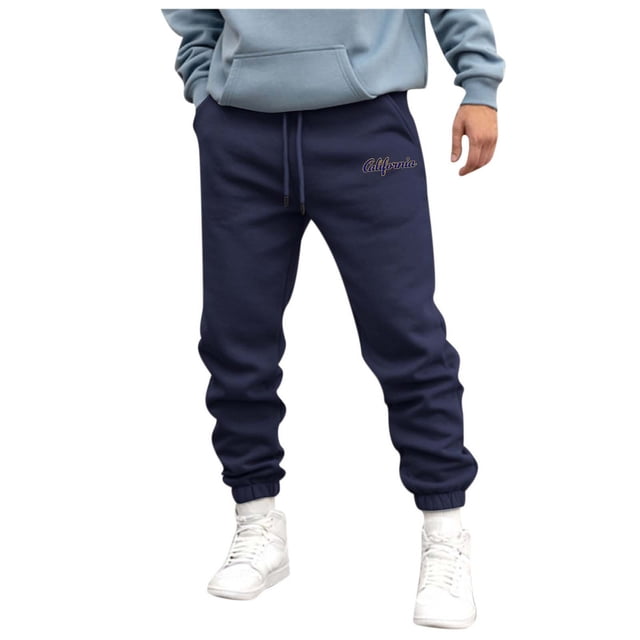 Zszcpp Work Pants Men Long Pocket Going Out Faddish Running Letter Sports Print Soft Trousers Casual Trouser