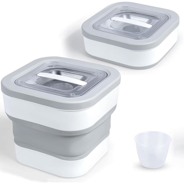 Contenedor Hermética de Almacenamiento de Comida para Perros, Caja de Almacenamiento de Alimentos para Mascotas Hermético Plegable con Taza Medidora, Contenedores para Alimentos Perro