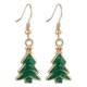 thumbnail image 3 of Pendientes de Navidad Oso de Fresa 5 Piezas Copo de Nieve Jingle Santa Claus CZ Hipoalergénico, 3 of 5