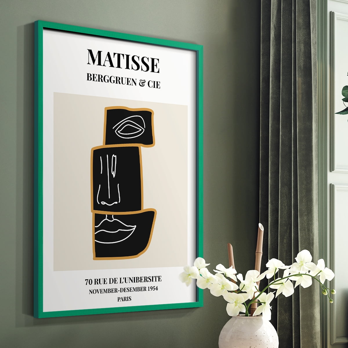 Matisse CXLII Framed Print in Green Solid Wood 22 x 28 Framed Print