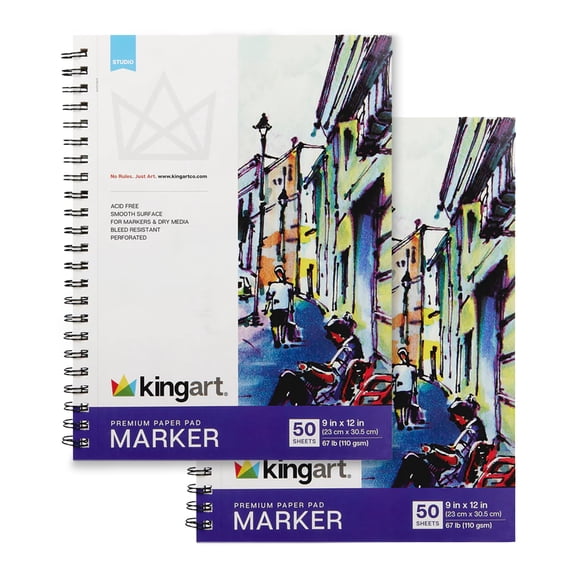Marker Paper Pads – 9" x 12" (2 Pack, 50 Sheets Each)